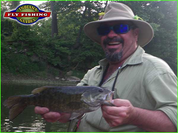 Sugar Creek smallmouth bass caught by Cecil Guidry flyfishing with a topwater fly