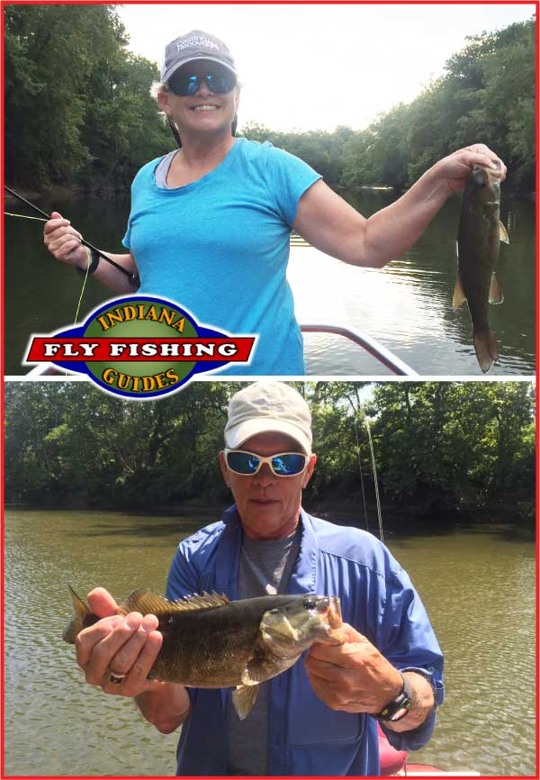 Indiana West Fork of the White River flyfishing for smallmouth bass 8-24-2017