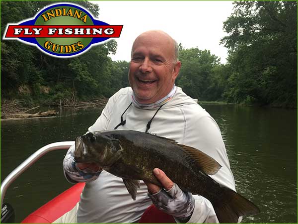 Indiana white river summer Smallmouth flyfishing